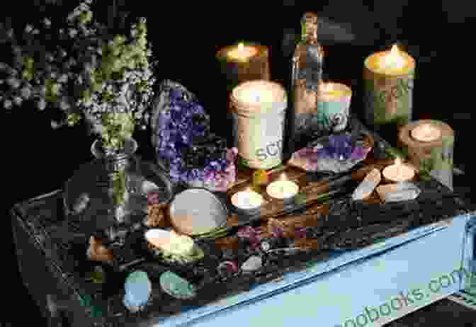 A Book Lying Open On A Table, Surrounded By Crystals, Candles, And Other Spiritual Objects, Creating A Sense Of Peace And Serenity. The Interpreting Handbook Unit 2: Transcommunication And Interpreting