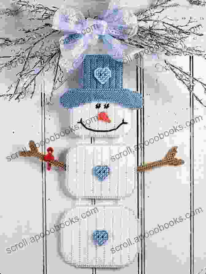 A Charming Plastic Canvas Door Hanger Adorned With A Smiling Snowman Design. Door Hangers Galore: 18 Patterns In Plastic Canvas