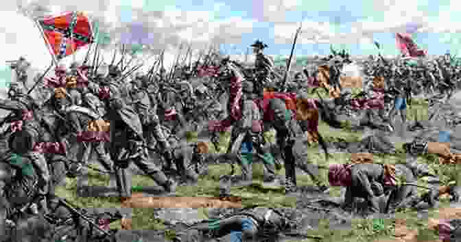 A Close Up Of Confederate Soldiers Advancing During Pickett's Charge, Showing The Intensity And Desperation Of The Assault The Great Charge And Artillery Fighting At Gettysburg (Pickett S Charge))