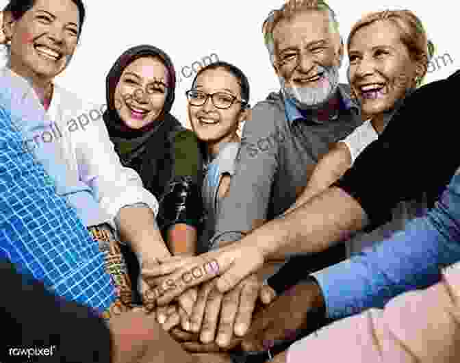 A Group Of People, Young And Old, Standing Together, Smiling And Holding Hands. The Singing Trees: A Novel