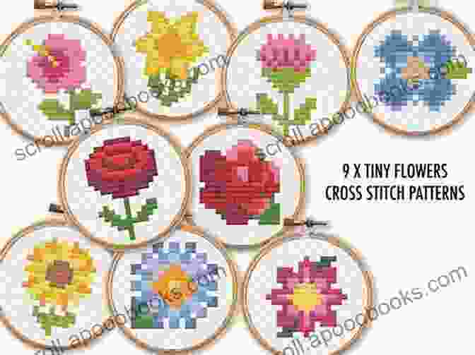 A Modern Counted Cross Stitch Pattern Of A Blooming Flower More Than 101 Kawaii Cross Stitch Patterns: Modern Counted Cross Stitch Patterns Easy Cute Designs For Beginners Themes (Animals Creatures Nature Christmas Valentine Halloween Drinks Food)