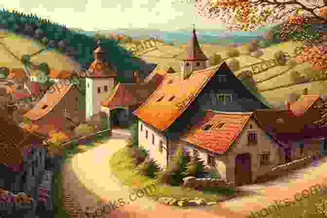 A Picturesque Illustration Of Fairacre Village, With Its Quaint Cottages, Charming Church, And Rolling Hills In The Background Mrs Pringle Of Fairacre: A Novel