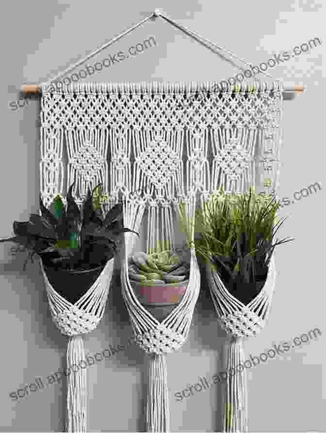 A Selection Of Completed Macrame Projects, Including Wall Hangings, Plant Hangers, And Jewelry MACRAME FOR BEGINNERS: Ultimate Step By Step Guide To Master Macrame With 20 Project