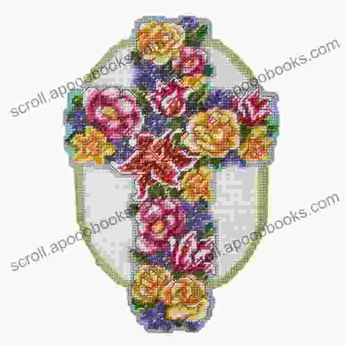 A Vibrant And Intricate Plastic Canvas Wall Hanging Featuring A Floral Design In Shades Of Pink, Blue, And Green Dazzling Wall Hangings 6: In Plastic Canvas (Dazzling Wall Hangings In Plastic Canvas)