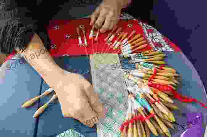 Close Up Of Hands Correcting A Mistake In Bobbin Lace A Manual Of Hand Made Bobbin Lace Work