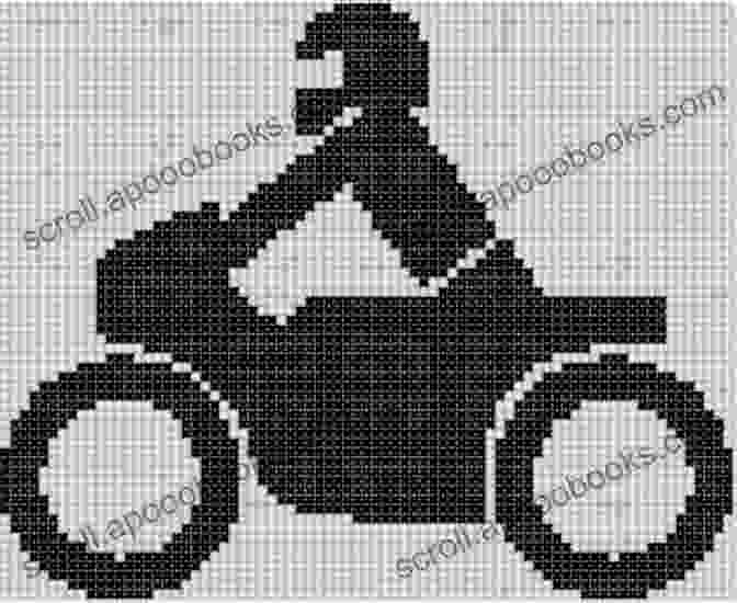 Cross Stitch Pattern Featuring A Biker Riding A Motorcycle Cross Stitch Pattern: Biker: Counted Cross Stitch