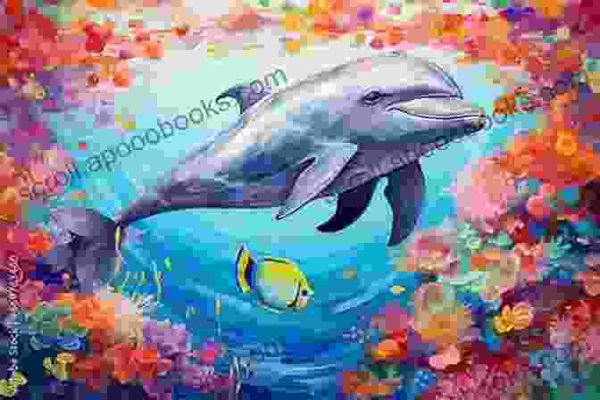 Example Of A Finished Plastic Canvas Project Depicting A Dolphin Swimming Amidst Coral Reefs Dancing Dolphin Plastic Canvas Patterns 10