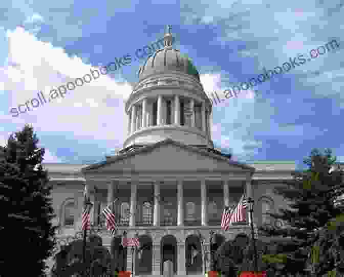 Imposing Granite State House With A Majestic Dome In Augusta, Maine A Walking Tour Of Augusta Maine (Look Up America Series)