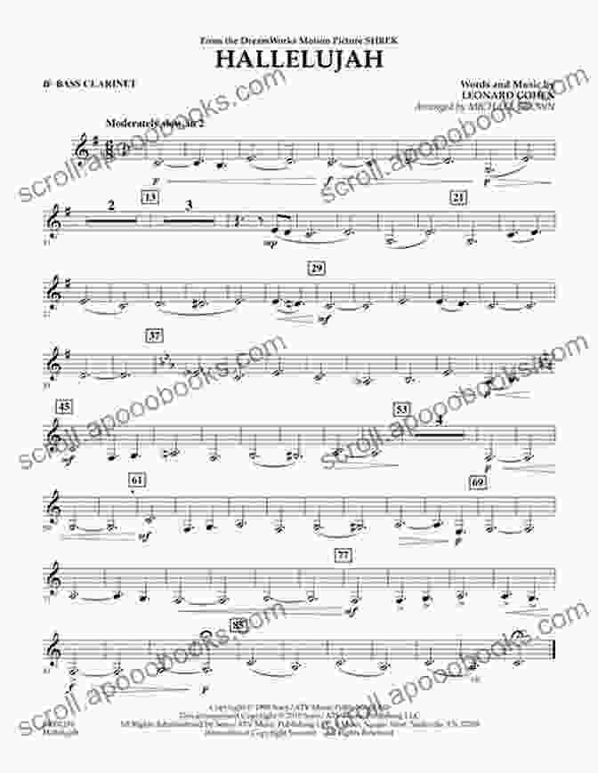 Leonard Cohen's Hallelujah Sheet Music For Bass Clarinet First 50 Songs You Should Play On Bass Clarinet Songbook: A Must Have Collection Of Well Known Songs Including Some Bass Clarinet Features