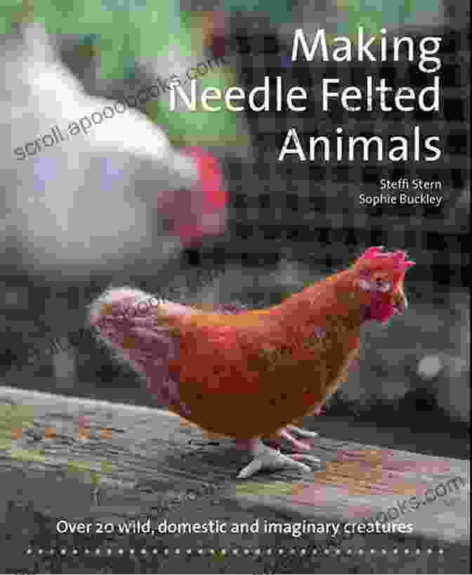 Needle Felting Basic Guides Book Cover With A Colorful Felted Animal On A White Background Needle Felting Basic Guides: Simple And Detail Needle Felting Tutorials For Beginners