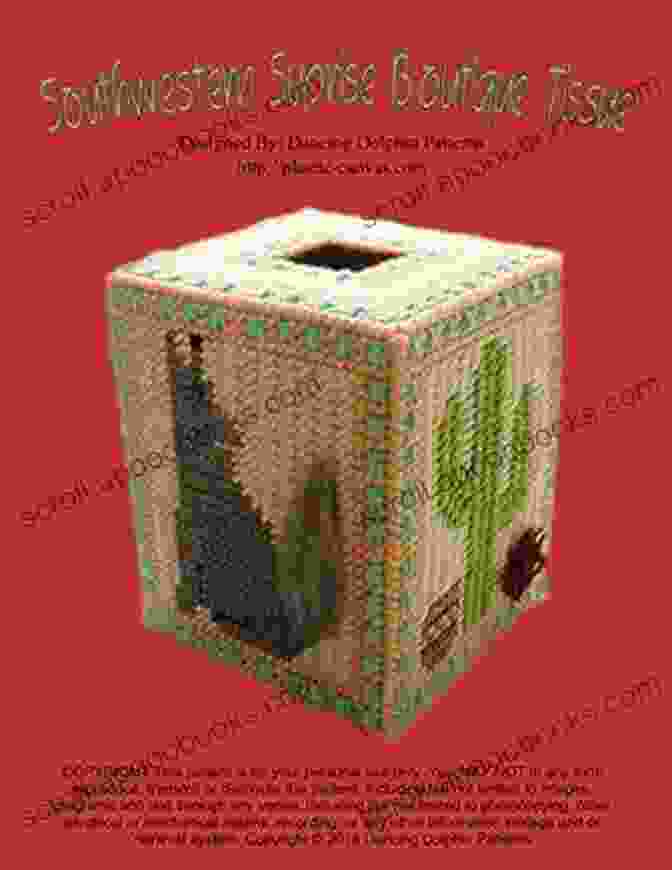 Southwestern Surprise Boutique Tissue Box Cover With Intricate Patterns And Vibrant Colors Southwestern Surprise Boutique Tissue Box Cover: Plastic Canvas Pattern