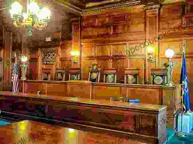 The Majestic Interior Of The United States Supreme Court, Adorned With Marble Columns And Vaulted Ceilings. The Brethren: Inside The Supreme Court