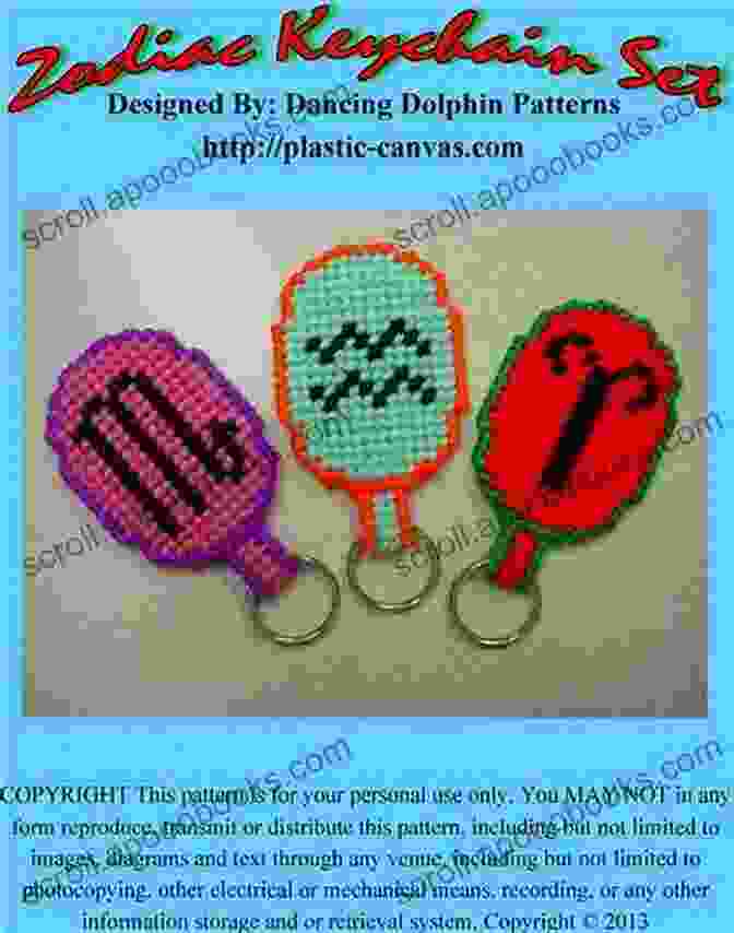 Vivid Zodiac Keychain Set Plastic Canvas Pattern Colors Zodiac Keychain Set: Plastic Canvas Pattern